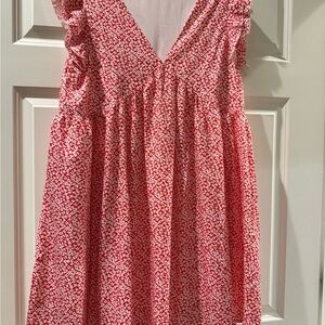 Charming Red and White Kids Dress